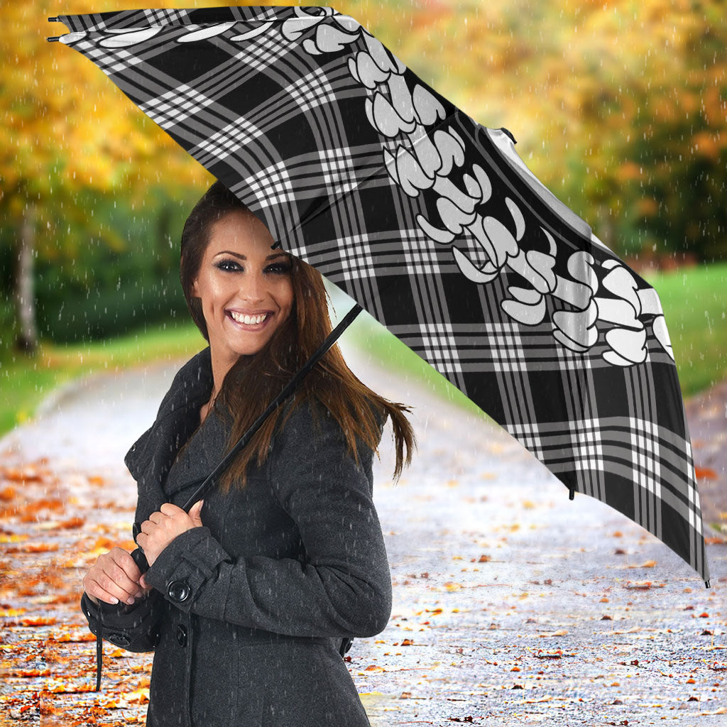 Eleele Hawaii Cowboy Palaka Motifs Personalised Umbrella Paniolo Festival Puakenikeni Lei LT14 - Polynesian Pride