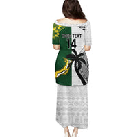 Custom South Africa And Fiji Rugby Puletasi 2023 World Cup Fijian Tapa With Kente Pattern LT14 - Polynesian Pride