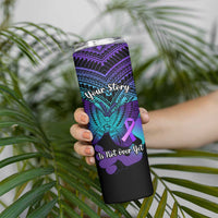 Suicide Awareness Your Story Is Not Over Yet Skinny Tumbler Polynesian Butterfly Tattoo LT14 - Polynesian Pride
