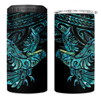 New Zealand Sulphur-crested Cockatoo 4 in 1 Can Cooler Tumbler Aotearoa Maori Mix Paua Shell LT14 One Size: 16 oz Turquoise - Polynesian Pride