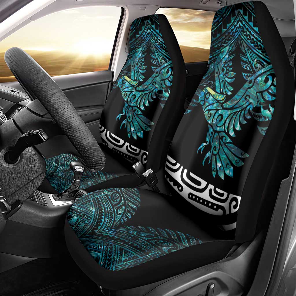 New Zealand Sulphur-crested Cockatoo Car Seat Cover Aotearoa Maori Mix Paua Shell LT14 - Polynesian Pride