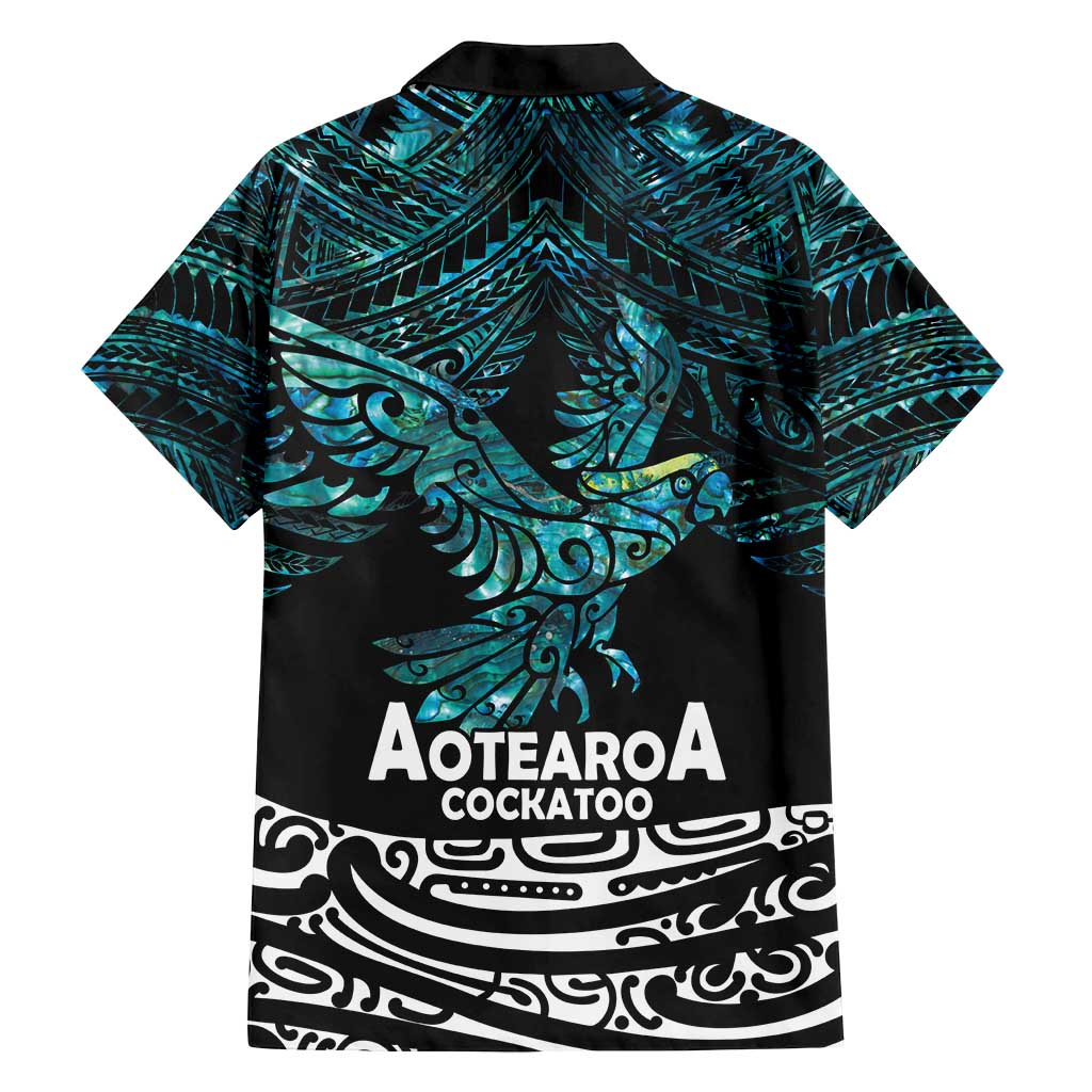 New Zealand Sulphur-crested Cockatoo Family Matching Tank Maxi Dress and Hawaiian Shirt Aotearoa Maori Mix Paua Shell LT14 - Polynesian Pride