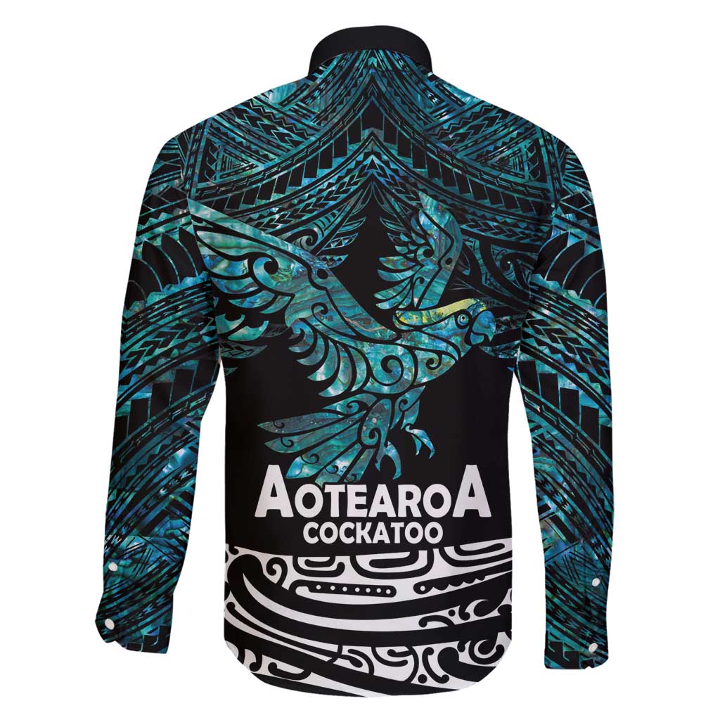 New Zealand Sulphur-crested Cockatoo Family Matching Tank Maxi Dress and Hawaiian Shirt Aotearoa Maori Mix Paua Shell LT14 - Polynesian Pride