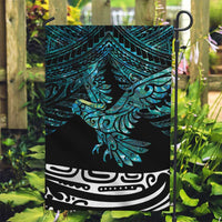 New Zealand Sulphur-crested Cockatoo Garden Flag Aotearoa Maori Mix Paua Shell LT14 Garden Flag Turquoise - Polynesian Pride