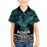 New Zealand Sulphur-crested Cockatoo Hawaiian Shirt Aotearoa Maori Mix Paua Shell LT14 - Polynesian Pride