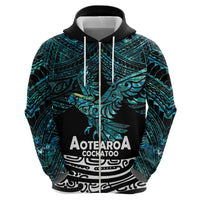 New Zealand Sulphur-crested Cockatoo Hoodie Aotearoa Maori Mix Paua Shell LT14 - Polynesian Pride
