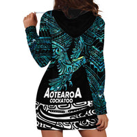 New Zealand Sulphur-crested Cockatoo Hoodie Dress Aotearoa Maori Mix Paua Shell LT14 - Polynesian Pride