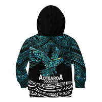 New Zealand Sulphur-crested Cockatoo Kid Hoodie Aotearoa Maori Mix Paua Shell LT14 - Polynesian Pride