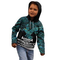 New Zealand Sulphur-crested Cockatoo Kid Hoodie Aotearoa Maori Mix Paua Shell LT14 - Polynesian Pride