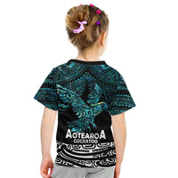 New Zealand Sulphur-crested Cockatoo Kid T Shirt Aotearoa Maori Mix Paua Shell LT14 - Polynesian Pride