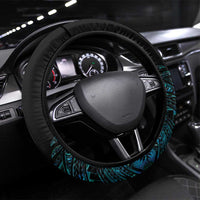 New Zealand Sulphur-crested Cockatoo Steering Wheel Cover Aotearoa Maori Mix Paua Shell LT14 Universal Fit Turquoise - Polynesian Pride