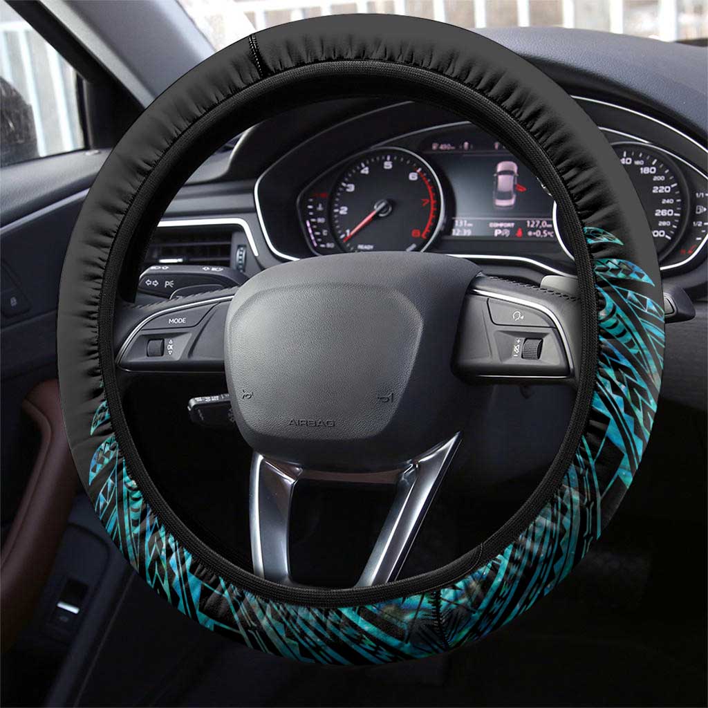 New Zealand Sulphur-crested Cockatoo Steering Wheel Cover Aotearoa Maori Mix Paua Shell LT14 - Polynesian Pride