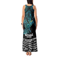 New Zealand Sulphur-crested Cockatoo Tank Maxi Dress Aotearoa Maori Mix Paua Shell LT14 - Polynesian Pride
