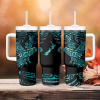 New Zealand Sulphur-crested Cockatoo Tumbler With Handle Aotearoa Maori Mix Paua Shell LT14 - Polynesian Pride