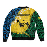 Malampa Province Bomber Jacket Vanuatu Map - Plumeria Flag Color LT14 - Polynesian Pride
