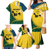 Malampa Province Family Matching Mermaid Dress and Hawaiian Shirt Vanuatu Map - Plumeria Flag Color LT14 - Polynesian Pride