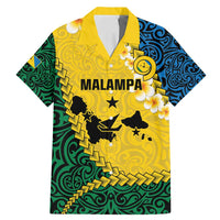 Malampa Province Family Matching Mermaid Dress and Hawaiian Shirt Vanuatu Map - Plumeria Flag Color LT14 Dad's Shirt - Short Sleeve Yellow - Polynesian Pride