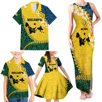 Malampa Province Family Matching Tank Maxi Dress and Hawaiian Shirt Vanuatu Map - Plumeria Flag Color LT14 - Polynesian Pride