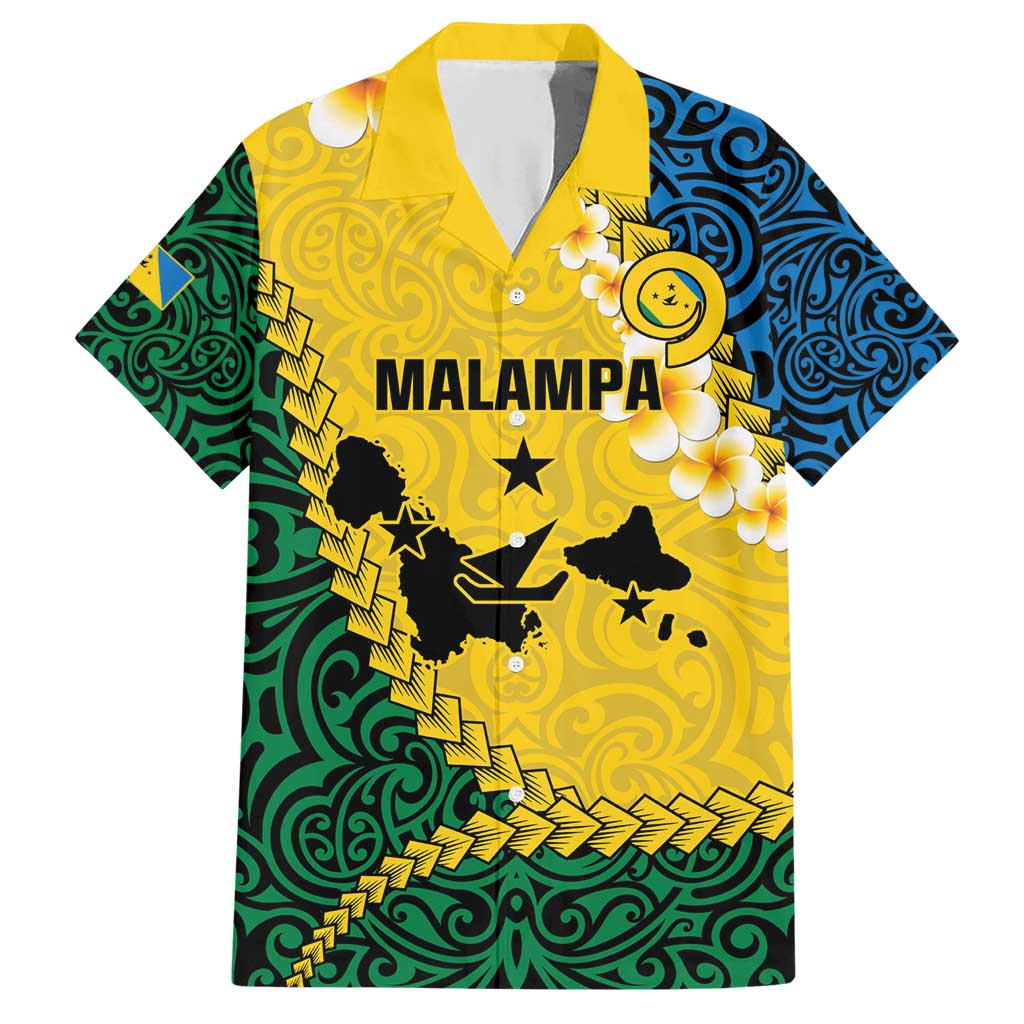 Malampa Province Hawaiian Shirt Vanuatu Map - Plumeria Flag Color LT14 Yellow - Polynesian Pride
