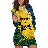 Malampa Province Hoodie Dress Vanuatu Map - Plumeria Flag Color LT14 Yellow - Polynesian Pride
