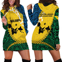 Malampa Province Hoodie Dress Vanuatu Map - Plumeria Flag Color LT14 - Polynesian Pride