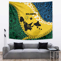 Malampa Province Tapestry Vanuatu Map - Plumeria Flag Color LT14 Yellow - Polynesian Pride