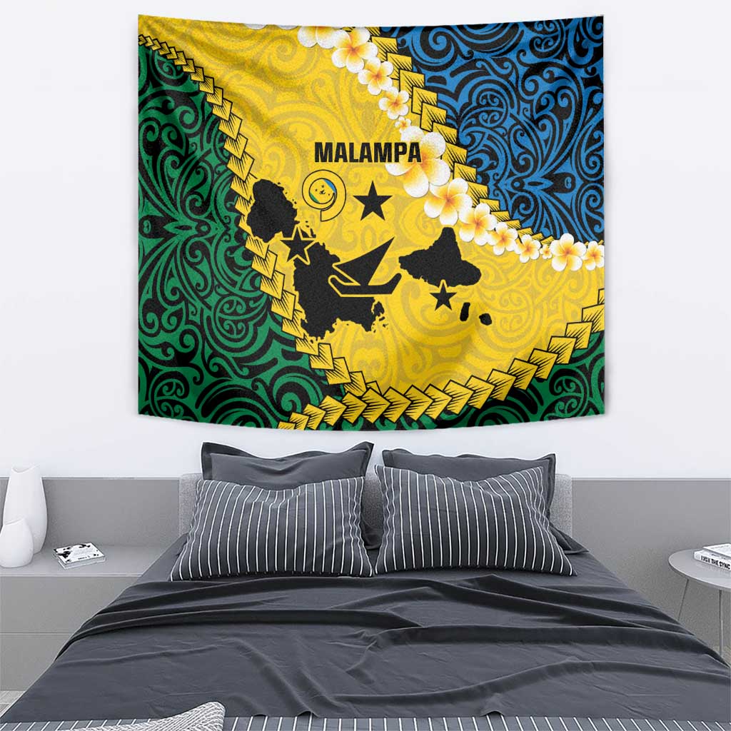 Malampa Province Tapestry Vanuatu Map - Plumeria Flag Color LT14 - Polynesian Pride