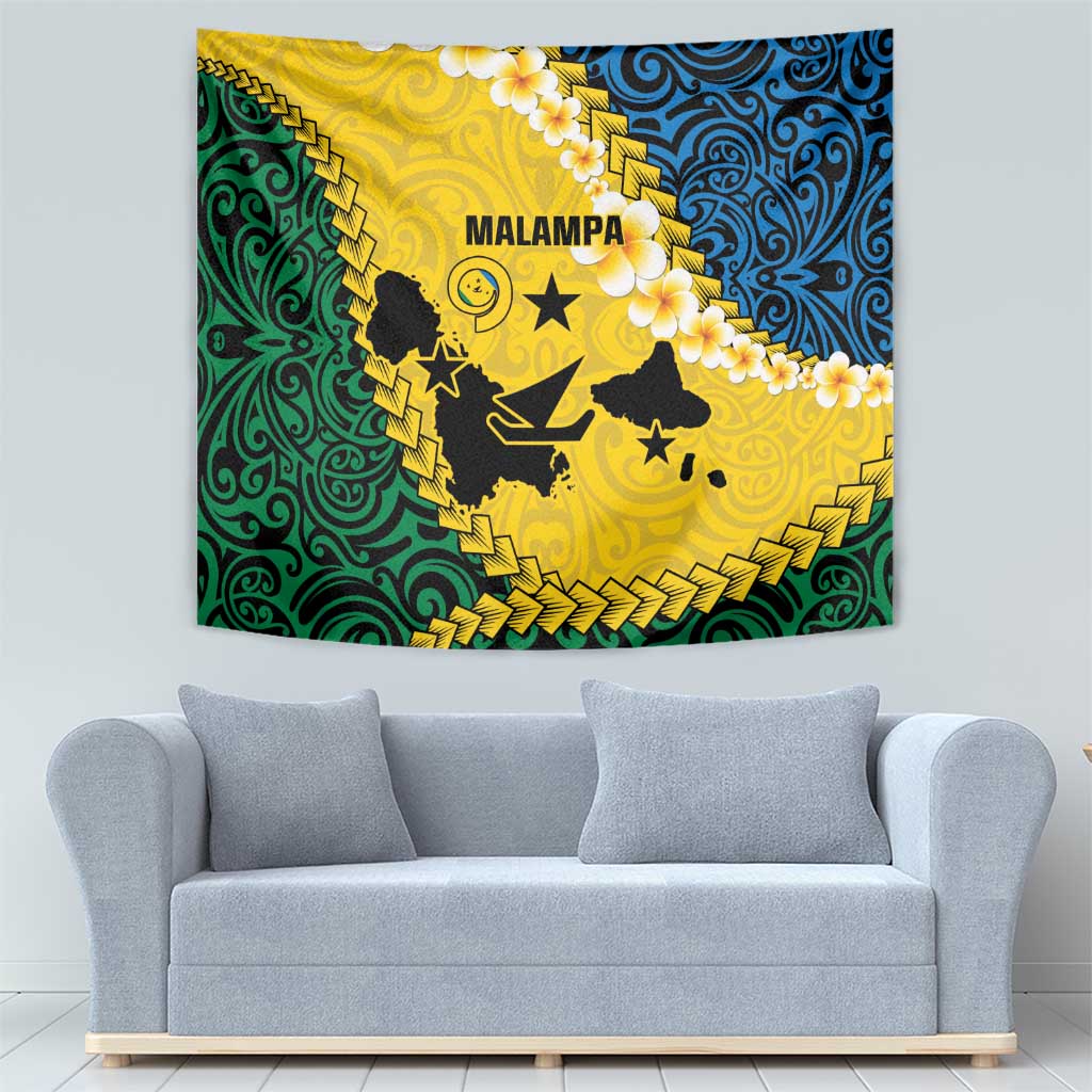 Malampa Province Tapestry Vanuatu Map - Plumeria Flag Color LT14 - Polynesian Pride