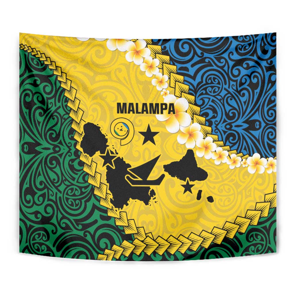 Malampa Province Tapestry Vanuatu Map - Plumeria Flag Color LT14 - Polynesian Pride