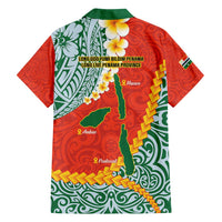 Penama Province Family Matching Off Shoulder Short Dress and Hawaiian Shirt Vanuatu Map - Plumeria Flag Color LT14 - Polynesian Pride