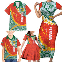 Penama Province Family Matching Short Sleeve Bodycon Dress and Hawaiian Shirt Vanuatu Map - Plumeria Flag Color LT14 - Polynesian Pride