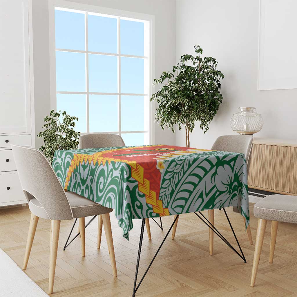 Penama Province Tablecloth Vanuatu Map - Plumeria Flag Color