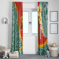 Penama Province Window Curtain Vanuatu Map - Plumeria Flag Color LT14 - Polynesian Pride