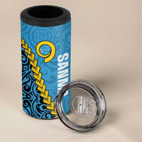 Sanma Province 4 in 1 Can Cooler Tumbler Vanuatu Pattern Myna Bird With Plumeria Flag Color LT14 - Polynesian Pride