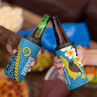 Sanma Province 4 in 1 Can Cooler Tumbler Vanuatu Pattern Myna Bird With Plumeria Flag Color LT14 - Polynesian Pride