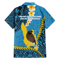 Sanma Province Family Matching Off Shoulder Maxi Dress and Hawaiian Shirt Vanuatu Pattern Myna Bird - Plumeria Flag Color LT14 - Polynesian Pride