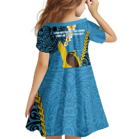 Sanma Province Family Matching Tank Maxi Dress and Hawaiian Shirt Vanuatu Pattern Myna Bird - Plumeria Flag Color LT14 - Polynesian Pride