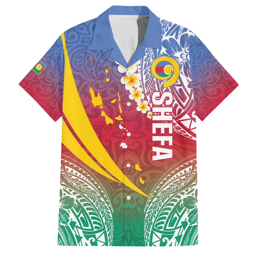 Shefa Province Family Matching Long Sleeve Bodycon Dress and Hawaiian Shirt Vanuatu Pattern Map - Plumeria Flag Color LT14 Dad's Shirt - Short Sleeve Red - Polynesian Pride