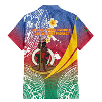 Shefa Province Family Matching Mermaid Dress and Hawaiian Shirt Vanuatu Pattern Map - Plumeria Flag Color LT14 - Polynesian Pride