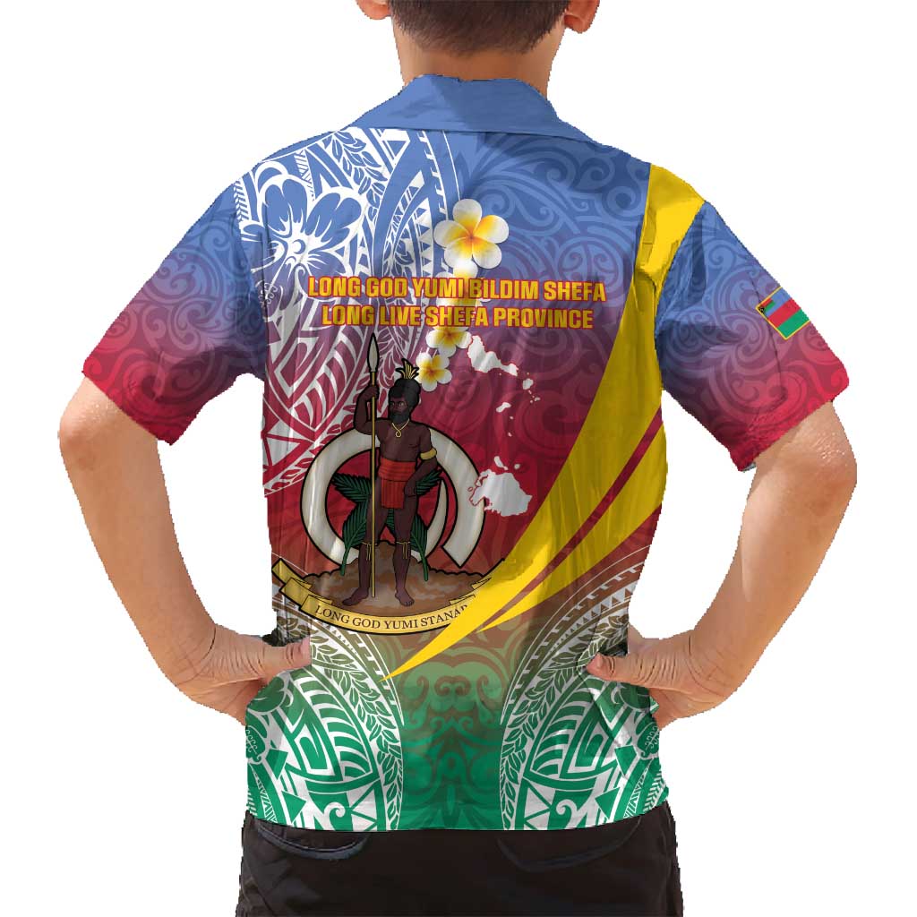 Shefa Province Family Matching Off Shoulder Maxi Dress and Hawaiian Shirt Vanuatu Pattern Map - Plumeria Flag Color LT14 - Polynesian Pride