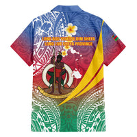 Shefa Province Family Matching Summer Maxi Dress and Hawaiian Shirt Vanuatu Pattern Map - Plumeria Flag Color LT14 - Polynesian Pride