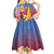 Shefa Province Kid Short Sleeve Dress Vanuatu Pattern Map - Plumeria Flag Color