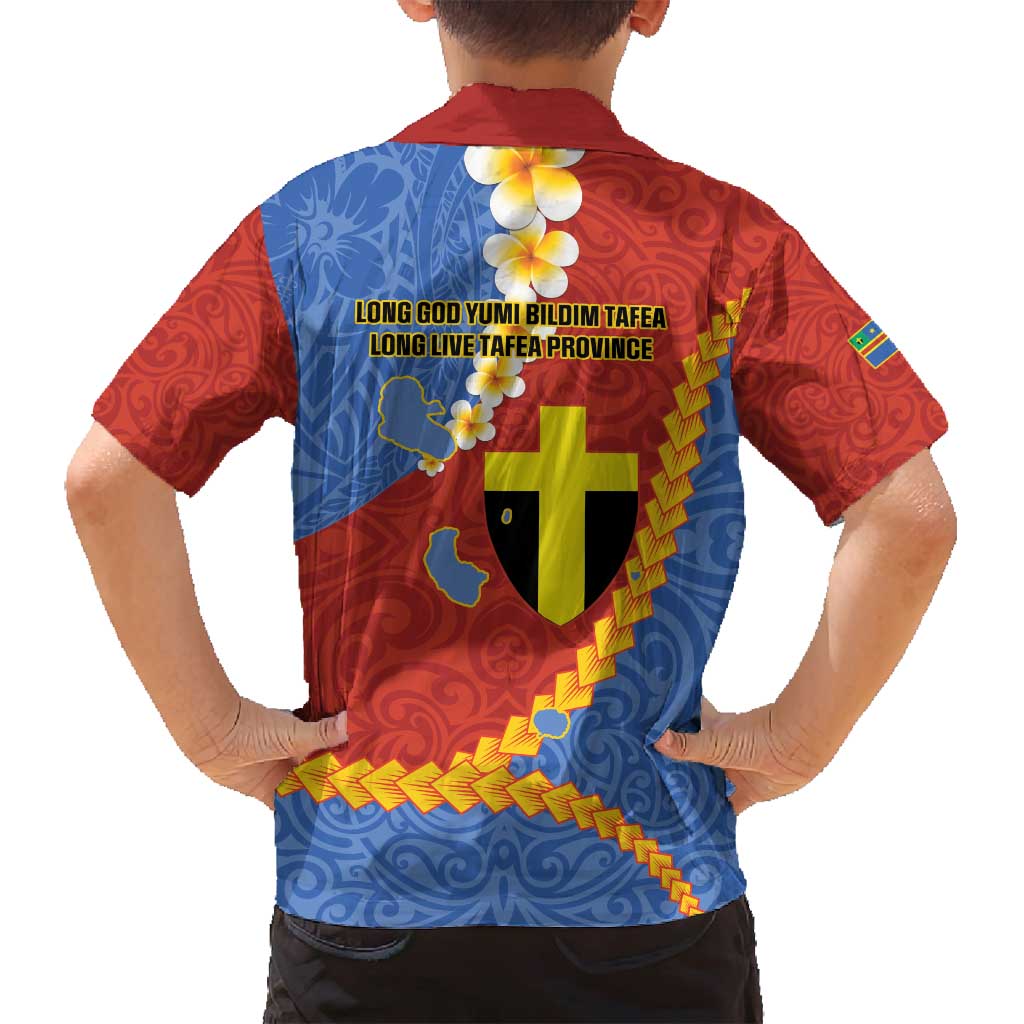 Tafea Province Family Matching Long Sleeve Bodycon Dress and Hawaiian Shirt Vanuatu Pattern Map - Plumeria Flag Color LT14 - Polynesian Pride