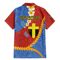 Tafea Province Family Matching Mermaid Dress and Hawaiian Shirt Vanuatu Pattern Map - Plumeria Flag Color LT14 - Polynesian Pride