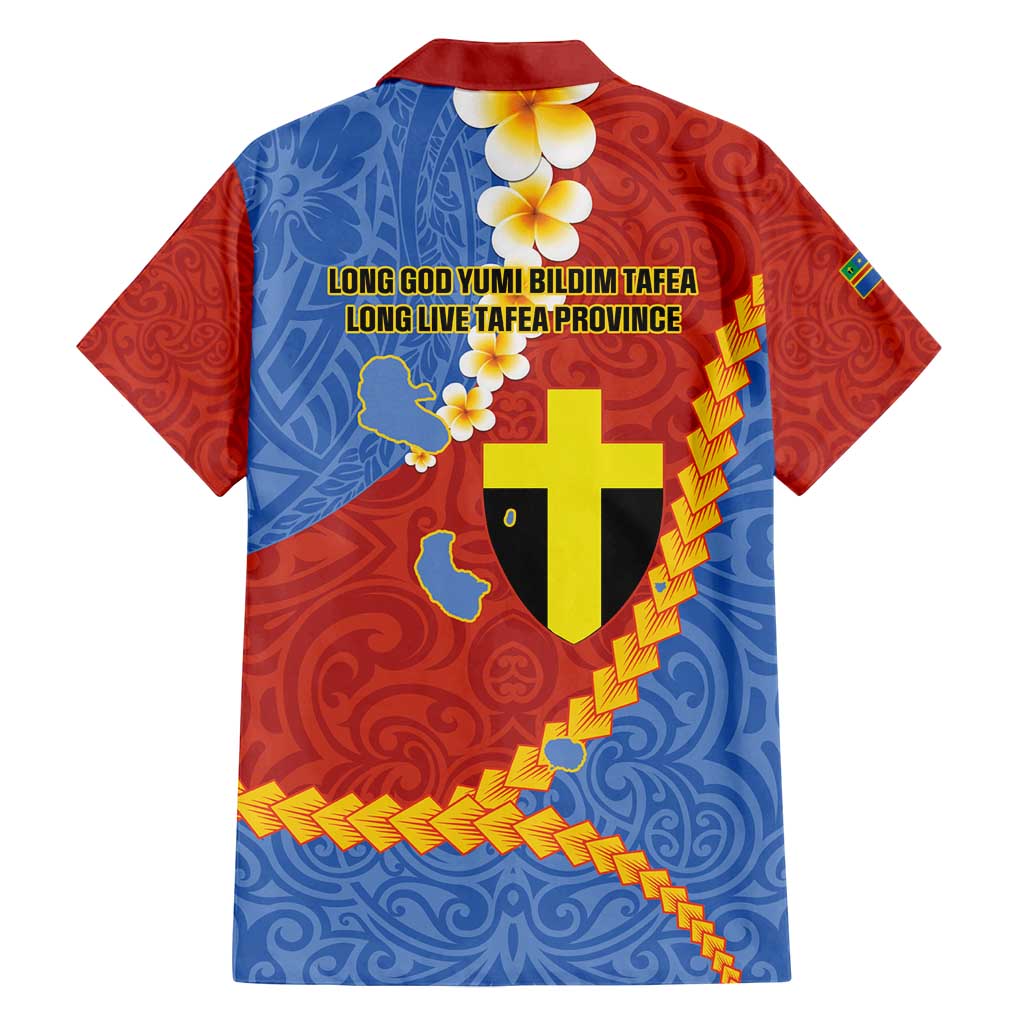Tafea Province Family Matching Off Shoulder Short Dress and Hawaiian Shirt Vanuatu Pattern Map - Plumeria Flag Color LT14 - Polynesian Pride
