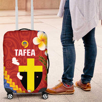 Tafea Province Luggage Cover Vanuatu Pattern Map - Plumeria Flag Color LT14 Red - Polynesian Pride