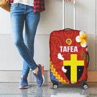 Tafea Province Luggage Cover Vanuatu Pattern Map - Plumeria Flag Color LT14 - Polynesian Pride