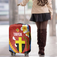 Tafea Province Luggage Cover Vanuatu Pattern Map - Plumeria Flag Color LT14 - Polynesian Pride