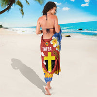 Tafea Province Sarong Vanuatu Pattern Map - Plumeria Flag Color