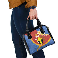 Tafea Province Shoulder Handbag Vanuatu Pattern Map - Plumeria Flag Color